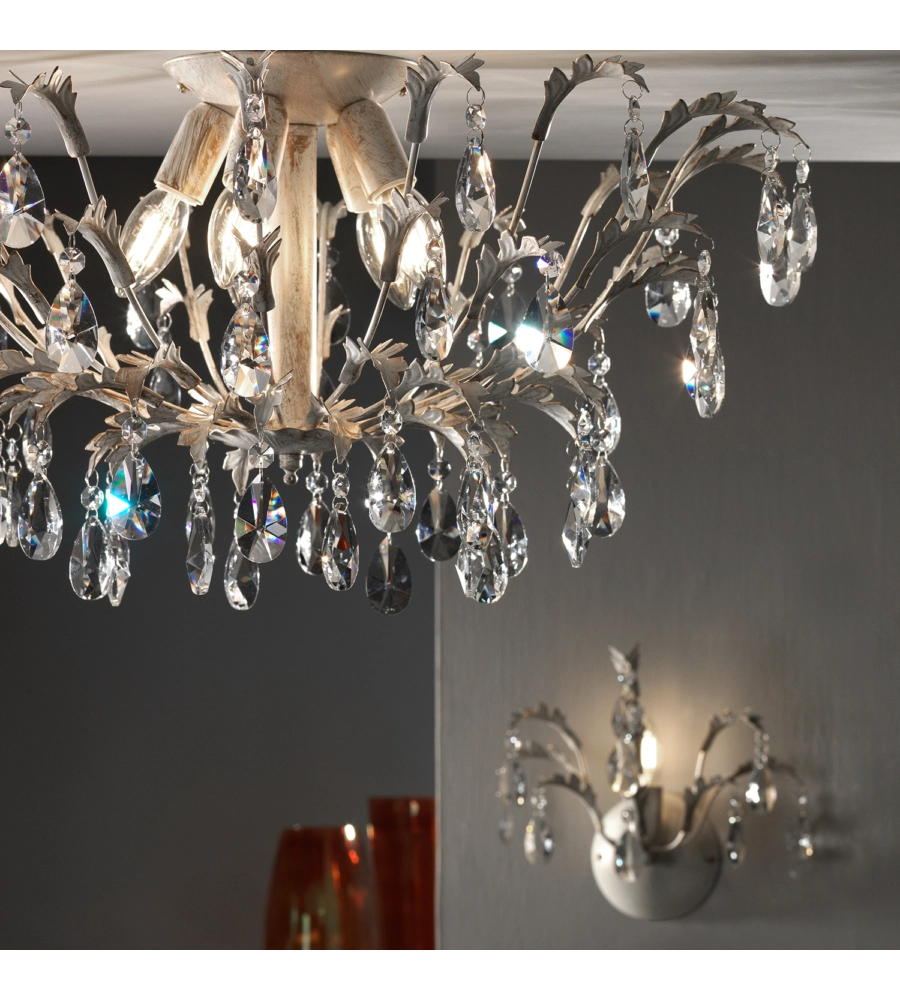LAMPADARIO 3 LUCI ONLI "CESTA" AVORIO E14